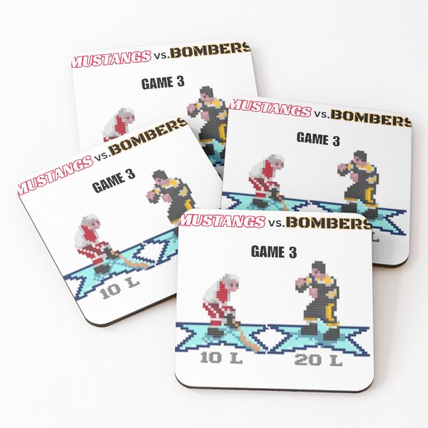 Item preview, 8bit hockey Youngblood Mustangs vs. Bombers designed and sold by Pop, Culture and Stuff.