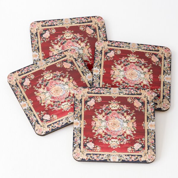 Item preview, Red Silk Chinese Floral Flowers Carpet designed and sold by GrinGalore.