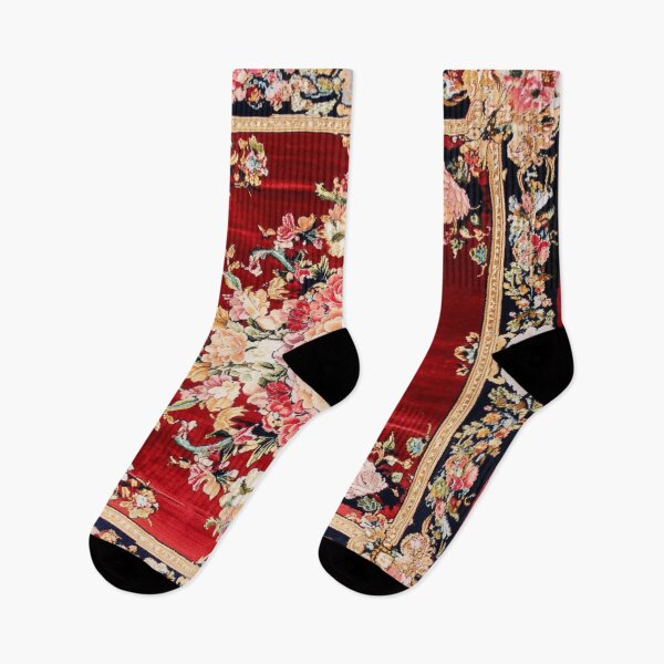 Item preview, Red Silk Chinese Floral Flowers Carpet designed and sold by GrinGalore.