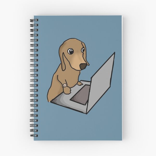 Item preview, Cute dachshund Oliver on computer designed and sold by IneffableIllust.