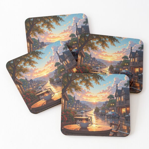 Item preview, Cozy Café Overlooking a Sunset Street designed and sold by DafGole.