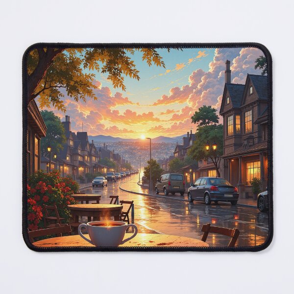 Item preview, Cozy Café Overlooking a Sunset Street designed and sold by DafGole.