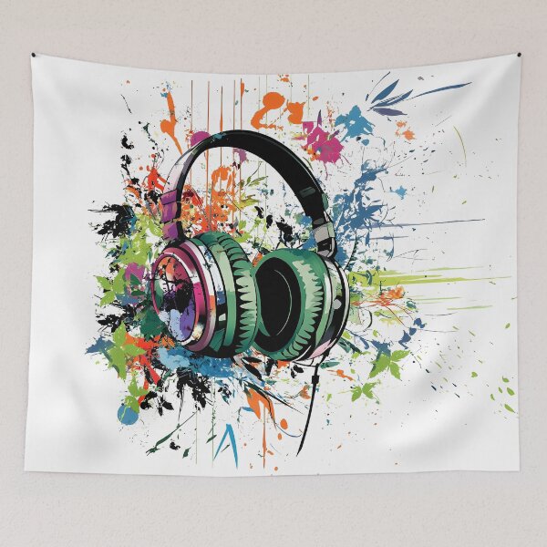Item preview, Headphones in Colorful Splash Art designed and sold by DreamDigi2024RB.