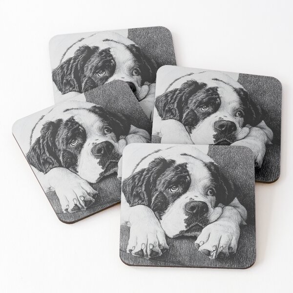 Item preview, Realistic Saint Bernard pencil drawing designed and sold by Pencil-Art.