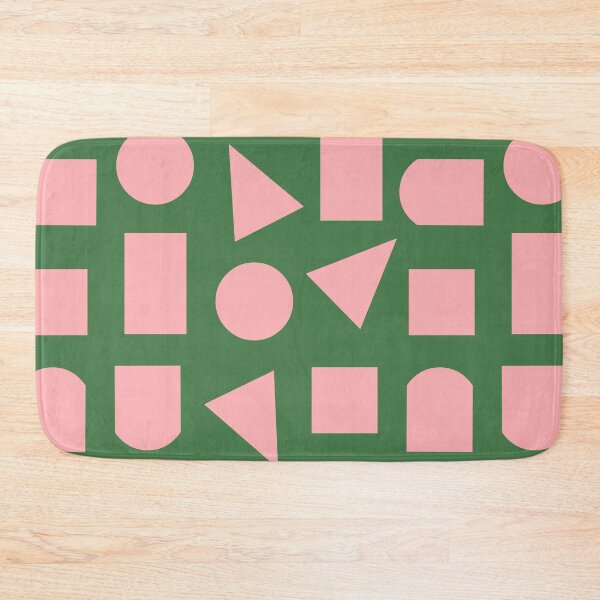Item preview, Modern, Geometric Shapes Pattern, Pink on Green  designed and sold by OneThreeSix.