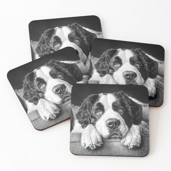 Item preview, Realistic Saint Bernard pencil drawing designed and sold by Pencil-Art.