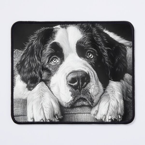 Item preview, Realistic Saint Bernard pencil drawing designed and sold by Pencil-Art.