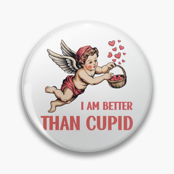 Item preview, I Am Better Than Cupid - Vintage Cupid Throwing Hearts From A Basket designed and sold by SillyDarkShop.