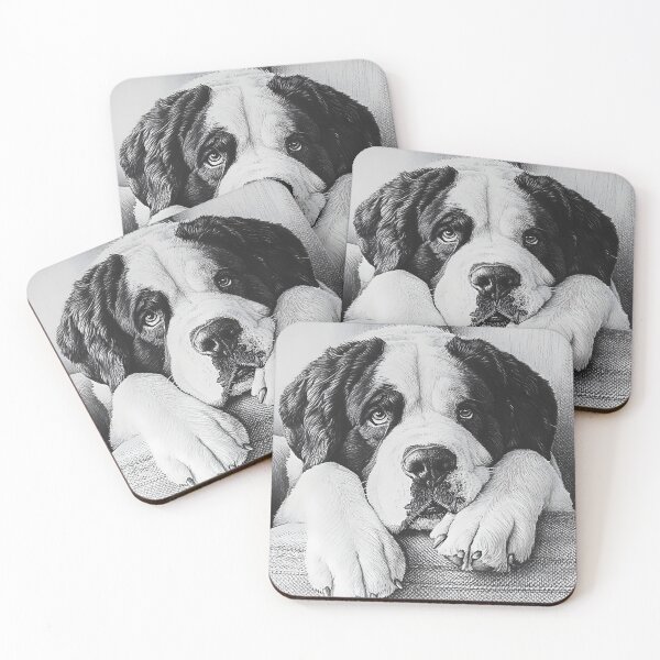 Item preview, Realistic Saint Bernard pencil drawing designed and sold by Pencil-Art.
