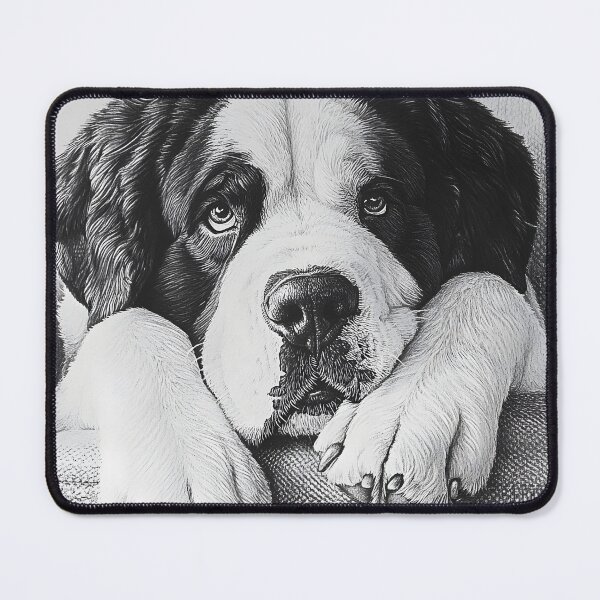 Item preview, Realistic Saint Bernard pencil drawing designed and sold by Pencil-Art.