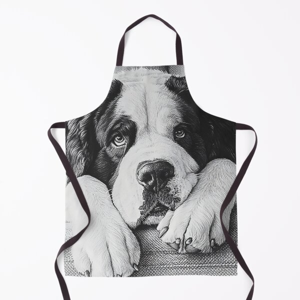Item preview, Realistic Saint Bernard pencil drawing designed and sold by Pencil-Art.