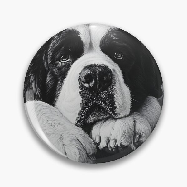 Item preview, Realistic Saint Bernard pencil drawing designed and sold by Pencil-Art.