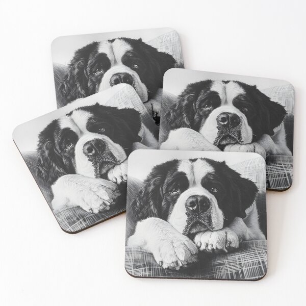 Item preview, Realistic Saint Bernard pencil drawing designed and sold by Pencil-Art.