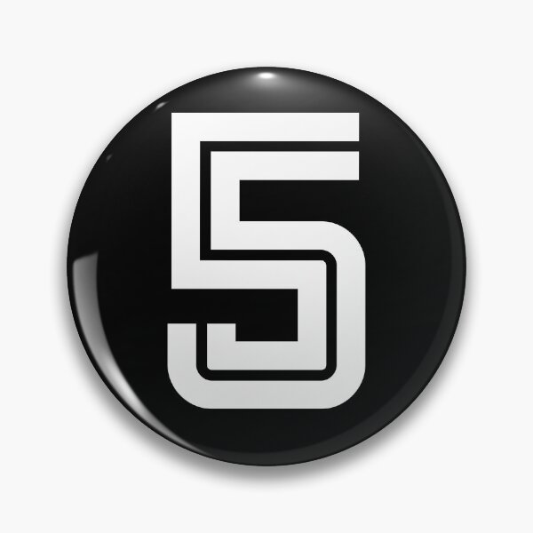 Item preview, No. 5 / Player Number Five / Football Player Number 5 (White on Black) designed and sold by STUDIO-72.