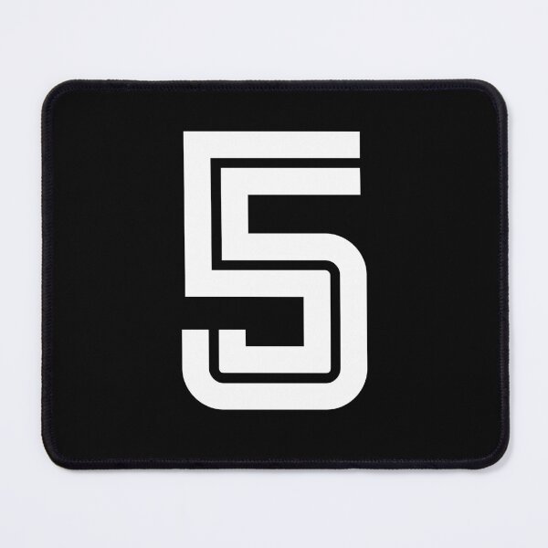 Item preview, No. 5 / Player Number Five / Football Player Number 5 (White on Black) designed and sold by STUDIO-72.