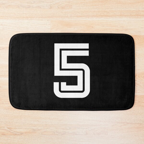 Item preview, No. 5 / Player Number Five / Football Player Number 5 (White on Black) designed and sold by STUDIO-72.