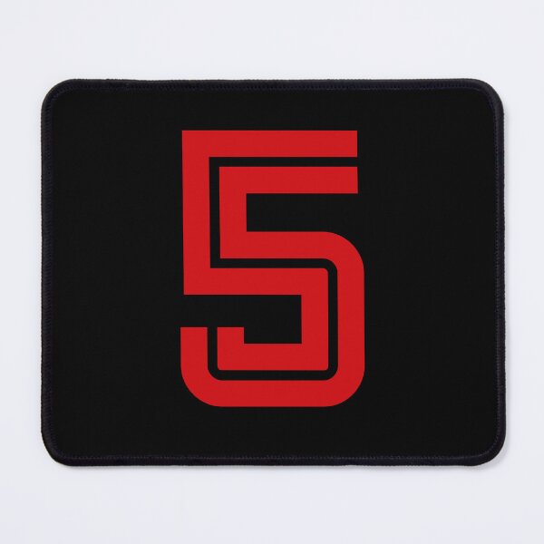 Item preview, No. 5 / Player Number Five / Football Player Number 5 (Red on Black) designed and sold by STUDIO-72.