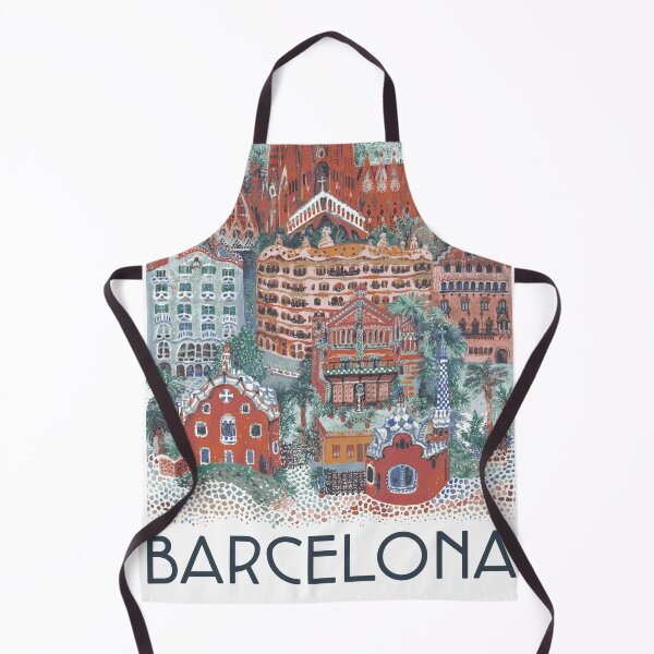 Item preview, Barcelona travel Gaudi art print poster by Katarina Roccella designed and sold by Katarina Roccella.