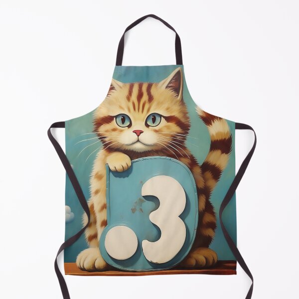 Item preview, Number Three with Cat | Numerals | Cat Illustration | Cat Art designed and sold by UnhingedBird.