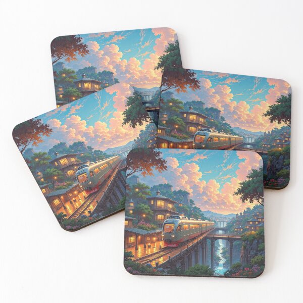 Item preview, Train Passing Through a Fantasy Village designed and sold by DafGole.