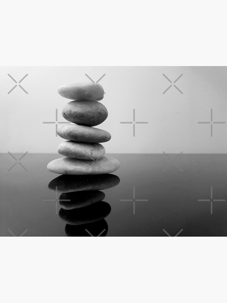 Balanced Zen Stones On A Black Table Against Grey Background Greeting Card By Seller18kf Redbubble