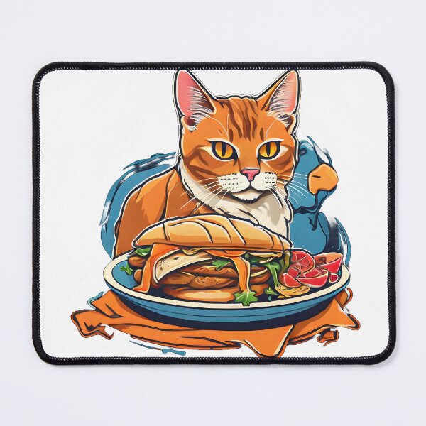 Item preview, cute cat eating Gyros designed and sold by Karaz's Animal Kingdom.