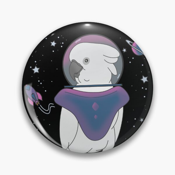Item preview, Space Birb Astronaut Parrot Captain Umbrella Cockatoo Doodle designed and sold by FandomizedRose.