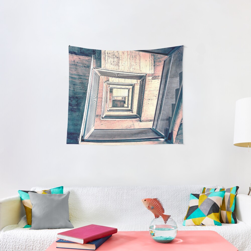 Winding Stairwell Abstract Tapestry