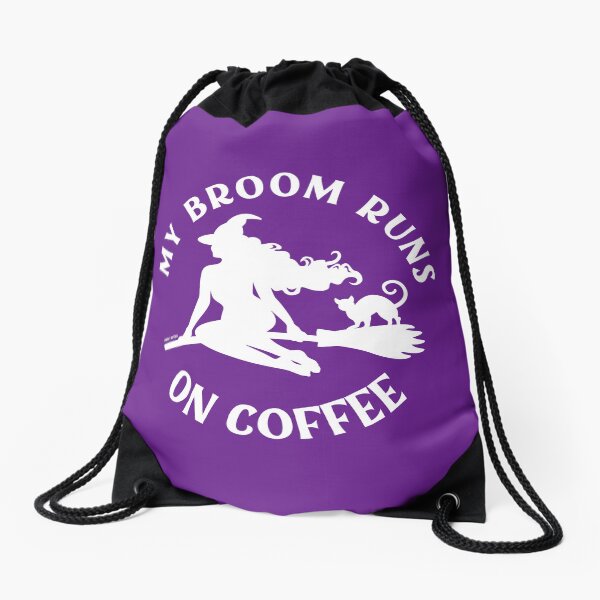 Item preview, My Broom Runs On Coffee Cheeky Witch® designed and sold by cheekywitch.