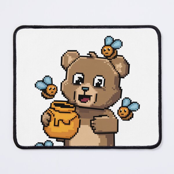 Item preview, Pixel Bear With Honey And Bees designed and sold by MonkiFlipp.