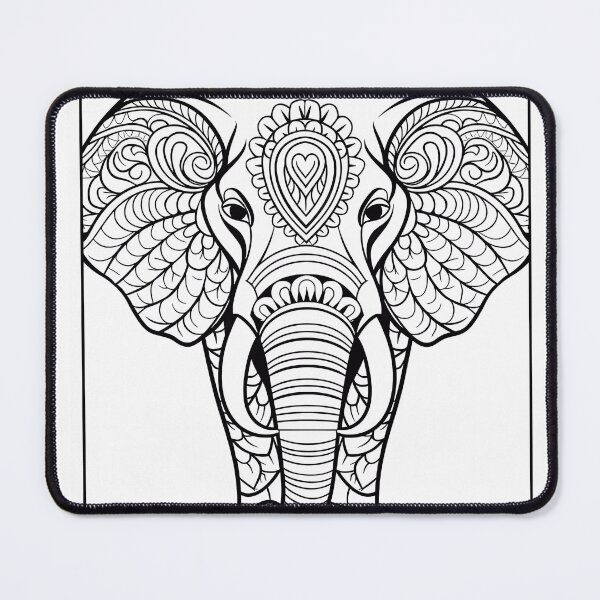 Item preview, Elephant #4 Coloring Page Pattern  designed and sold by DavidColoring.