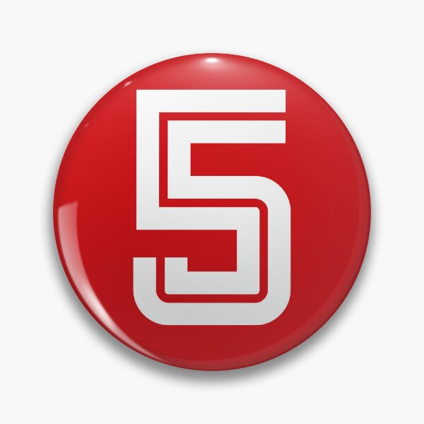 Item preview, No. 5 / Player Number Five / Football Player Number 5 (White on Red) designed and sold by STUDIO-72.