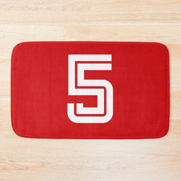 Item preview, No. 5 / Player Number Five / Football Player Number 5 (White on Red) designed and sold by STUDIO-72.