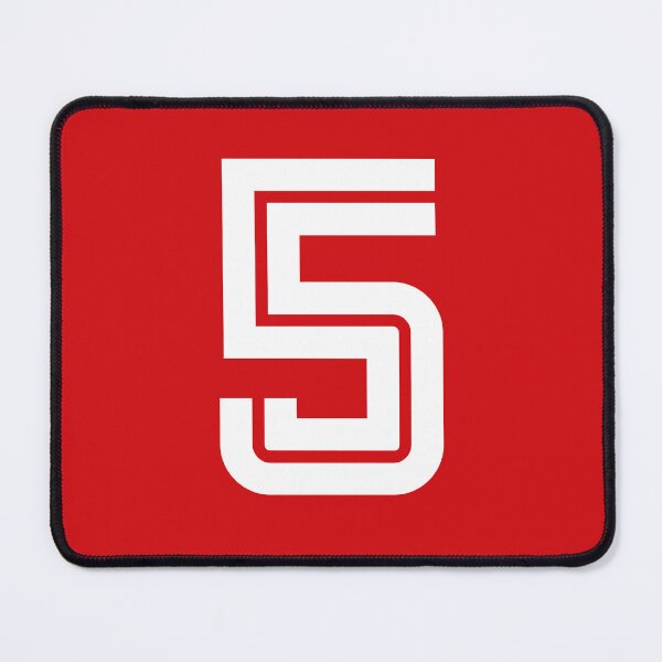 Item preview, No. 5 / Player Number Five / Football Player Number 5 (White on Red) designed and sold by STUDIO-72.