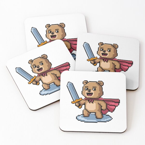 Item preview, Pixel Bear Fighter With Sword designed and sold by MonkiFlipp.