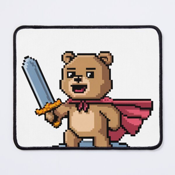 Item preview, Pixel Bear Fighter With Sword designed and sold by MonkiFlipp.