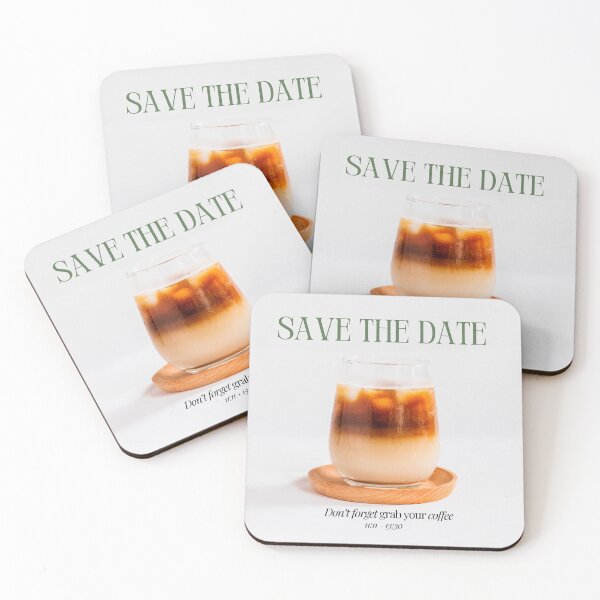 Item preview, Save the date with aesthetic coffee designed and sold by ElizabethCoelho.