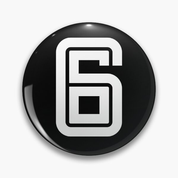 Item preview, No. 6 / Player Number Six / Football Player Number 6 (White on Black) designed and sold by STUDIO-72.