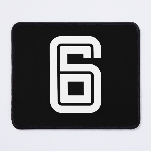 Item preview, No. 6 / Player Number Six / Football Player Number 6 (White on Black) designed and sold by STUDIO-72.