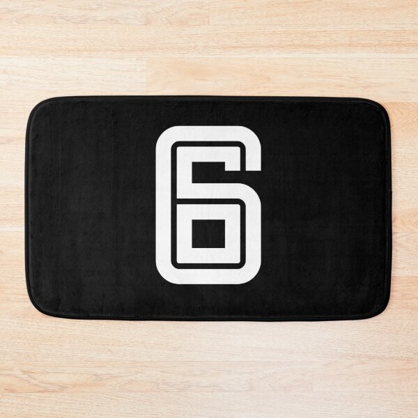 Item preview, No. 6 / Player Number Six / Football Player Number 6 (White on Black) designed and sold by STUDIO-72.