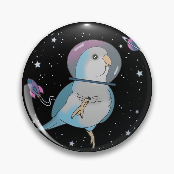 Item preview, Space Birb Astronaut Blue Quaker Parrot Doodle designed and sold by FandomizedRose.