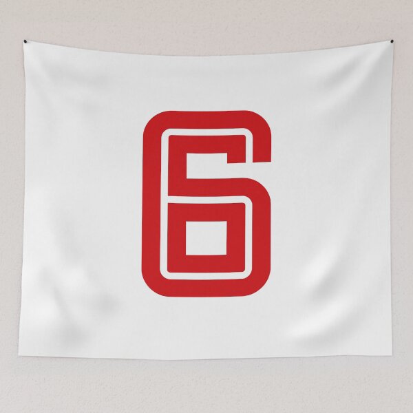 Item preview, No. 6 / Player Number Six / Football Player Number 6 (Red) designed and sold by STUDIO-72.