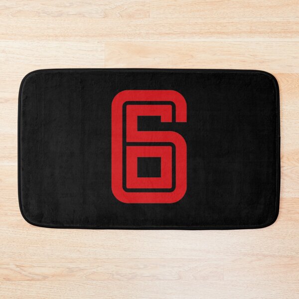 Item preview, No. 6 / Player Number Six / Football Player Number 6 (Red on Black) designed and sold by STUDIO-72.