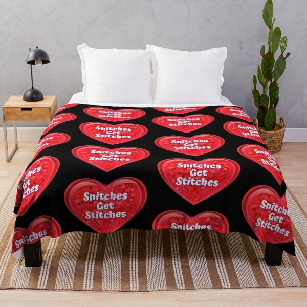 Item preview, HEART: Snitches Get Stitches - funny valentines signs designed and sold by DesignsFromTW-S.