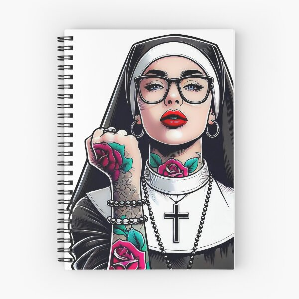 Item preview, nun with tattoo designed and sold by QuanntixArt.