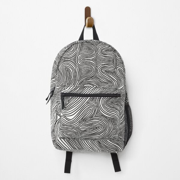Item preview, Black and white squiggle abstract pattern designed and sold by n1ckeatsyarn.