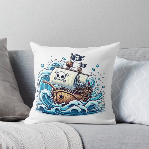 Item preview, Cartoon Pirate Ship On The Waves designed and sold by InkFool.