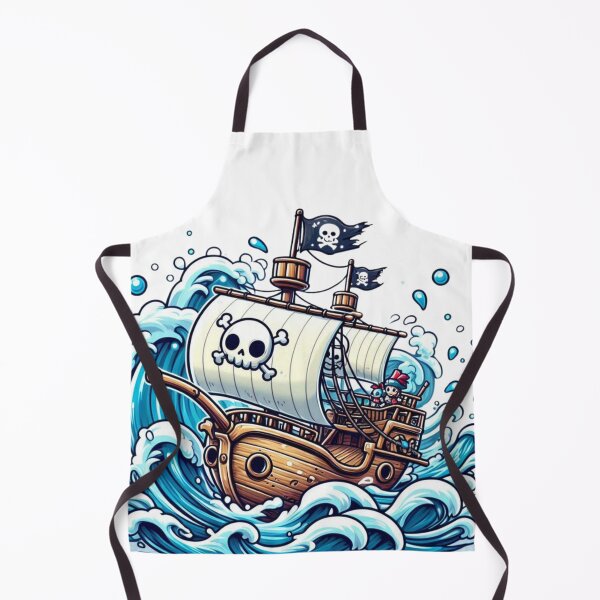 Item preview, Barco pirata de dibujos animados sobre las olas designed and sold by InkFool.