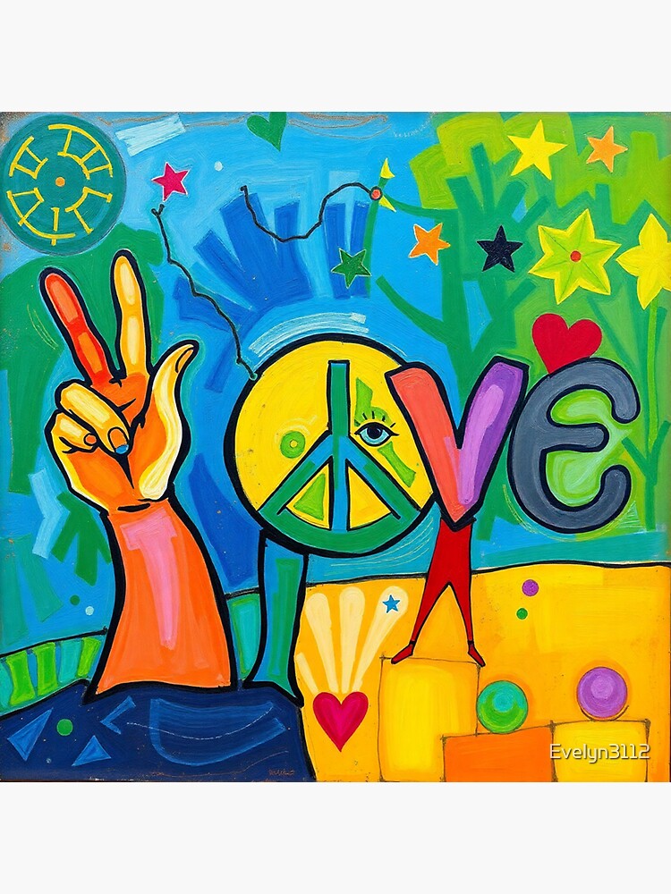 Thumbnail 3 von 3, Sticker, Love. Peace and Unity designt und verkauft von Evelyn3112.