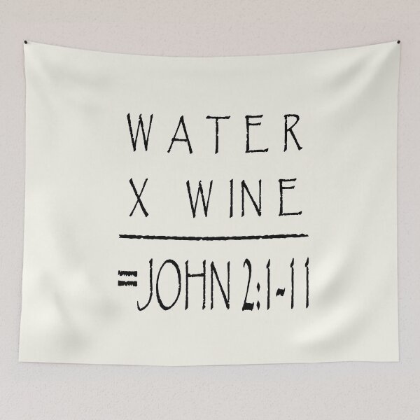 Item preview, Water to Wine - Faith in Miracles | Miracle of Jesus | Christian Faith Black Design for lighter background designed and sold by ZechJohnRB.
